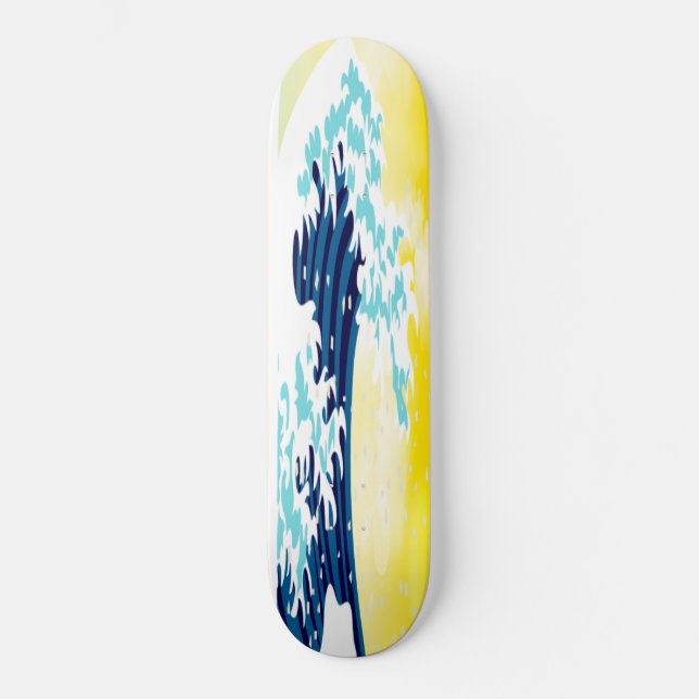 Skateboard VAGUES DE Patinage JAUNE SOLEIL (Recto)