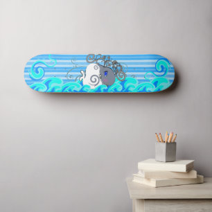 Skateboard Vagues Et Baleines