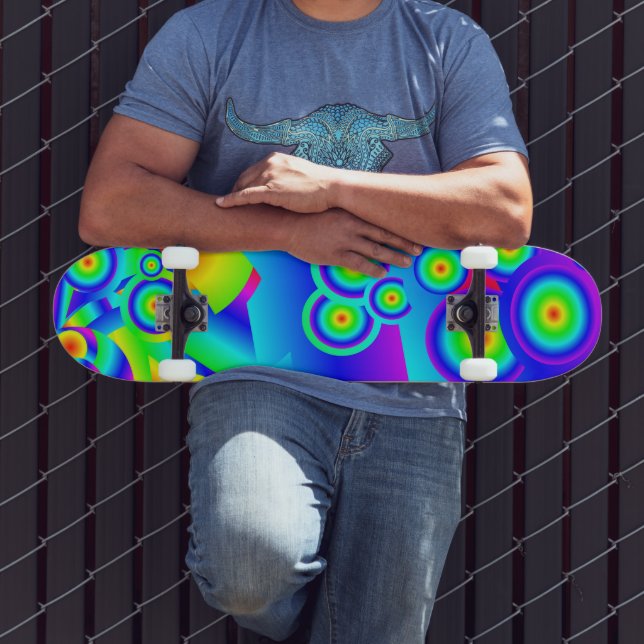 Skateboard Vagues océaniques abstraites  (Extérieur 3)