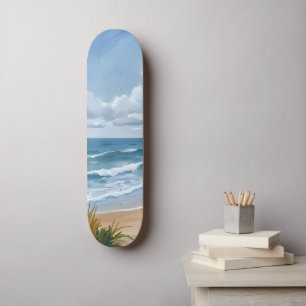 Skateboard Vagues océaniques   Peinture côtière de plage