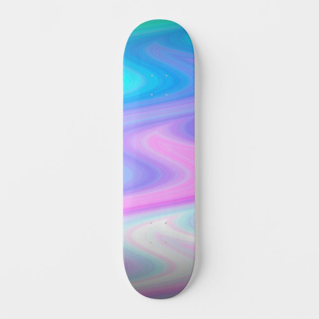 Skateboard Vagues Pastel Peacock (Recto)