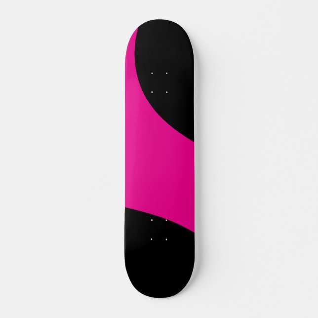 Skateboard Vagues simples en Magenta et noir (Devant)