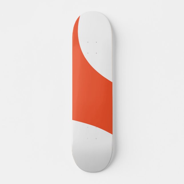 Skateboard Vagues simples - orange et blanc (Devant)