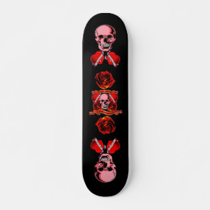 Skateboard Valentine Tattoo Coeur crânien