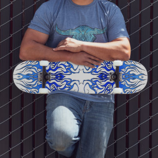 Skateboard Valentine's Day Blue Heart Tribal Tattoo