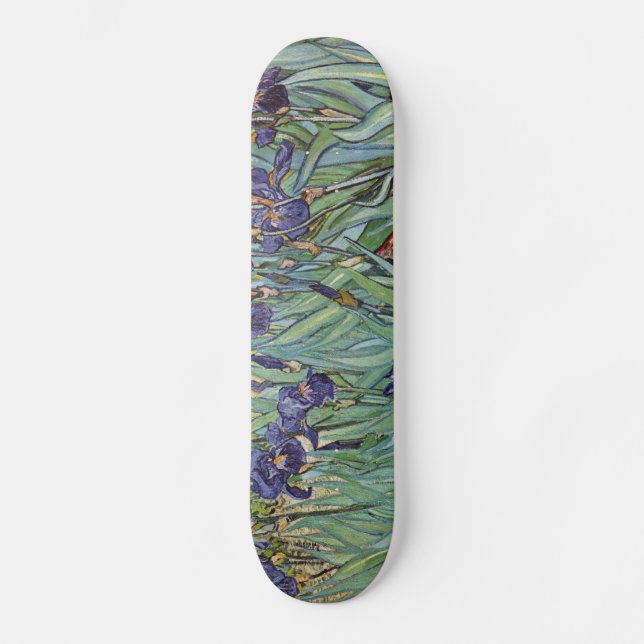 Skateboard Van Gogh Irises Peinture impressionniste (Recto)