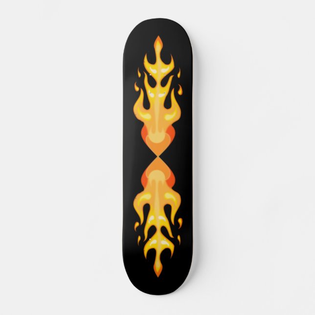 Skateboard Vecteur de flamme chic en rouge orange et jaune su (Recto)