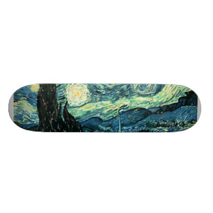Skateboard Vecteur de nuit étoilée de Van Gogh