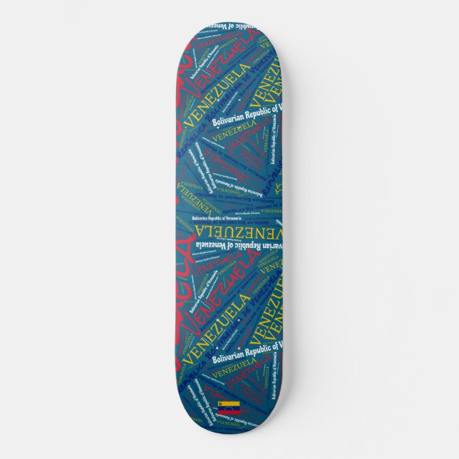 Skateboard Venezuela National Pride Wordcloud (Recto)