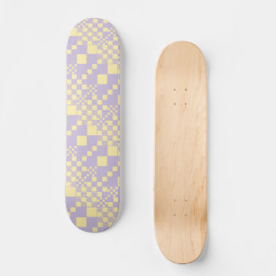 Skateboard Vérifié, Chèques - Pastel Jaune et Violet