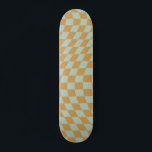 Skateboard Vérifier les À damiers du tableau de bord ondulé d<br><div class="desc">à damiers motif - retour tordu vert menthe et moutarde / damier ondulé et déformé.</div>