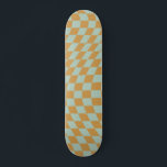 Skateboard Vérifier les À damiers du tableau de bord ondulé d<br><div class="desc">à damiers motif - retour tordu vert menthe et moutarde / damier ondulé et déformé.</div>