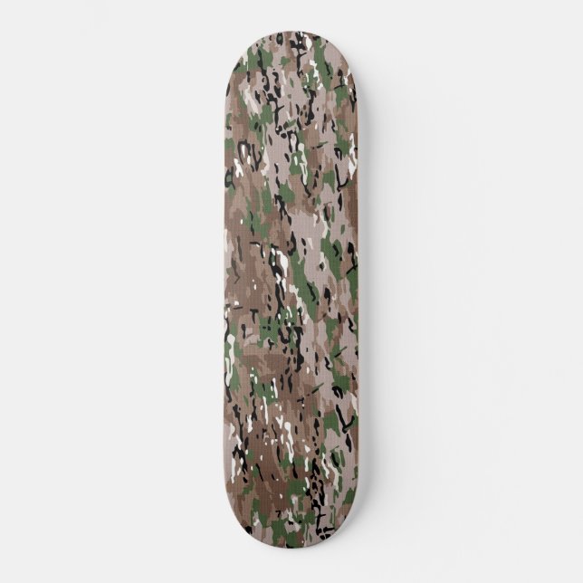 Skateboard Vert Kaki Camouflage de Forêt (Recto)