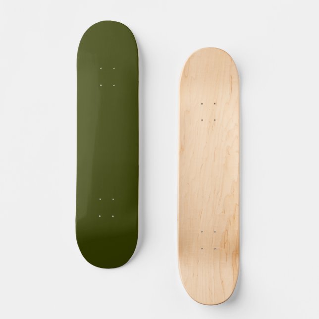 Skateboard Vert olive foncé uni (Recto)