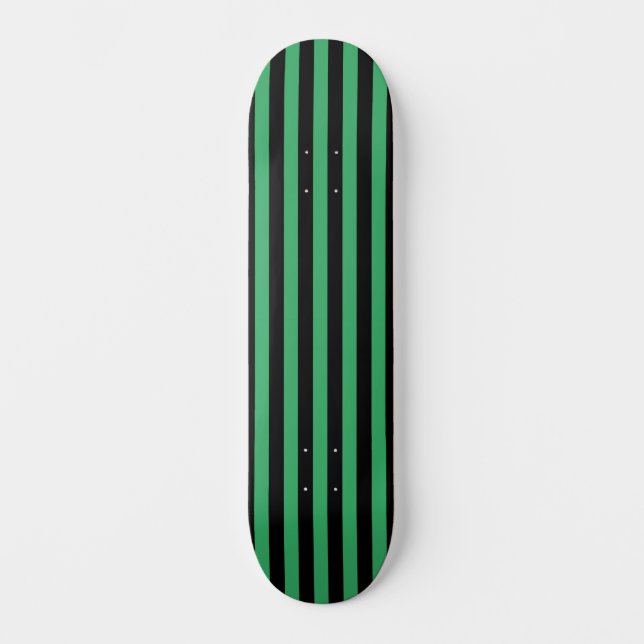 Skateboard Vertical rayé vert et noir (Recto)