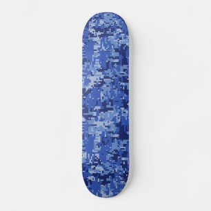 Skateboard Vibrant Camo Camouflage numérique bleu texture