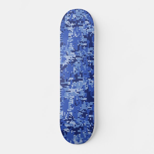 Skateboard Vibrant Camo Camouflage numérique bleu texture (Recto)