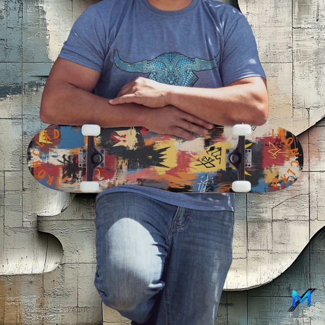 Skateboard Vibrant inspiré des graffitis avec un art abstrait (Créateur téléchargé)