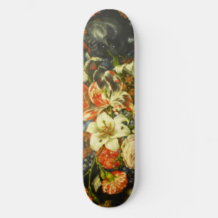 Skateboard Vie morte avec fleurs et fruits