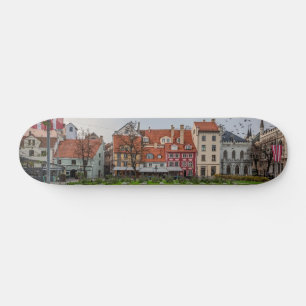 Skateboard Vieille ville de Riga en automne