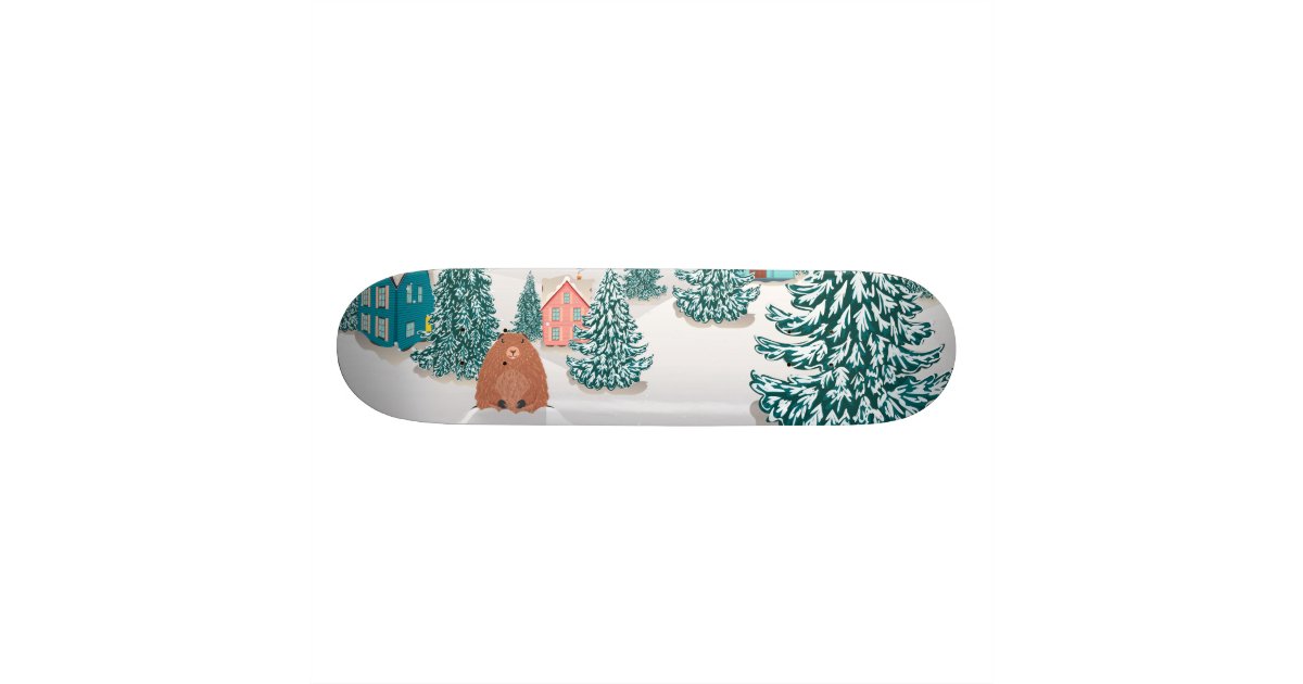 Skateboard Village D Hiver Et Marmotte Zazzle Fr