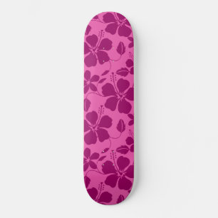 SKATEBOARD VIN DE BOURGOGNE HULA HAWAIEN (HIBISCUS)