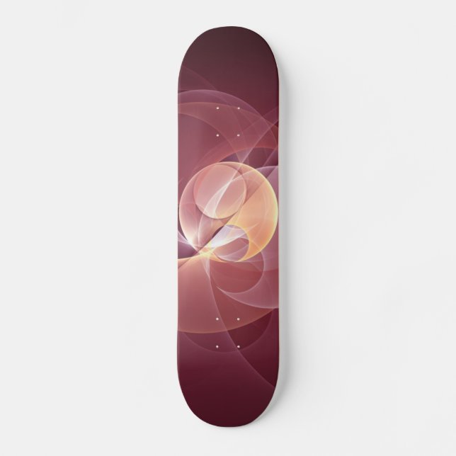 Skateboard Vin moderne élégant Abstrait Art fractal rouge (Recto)