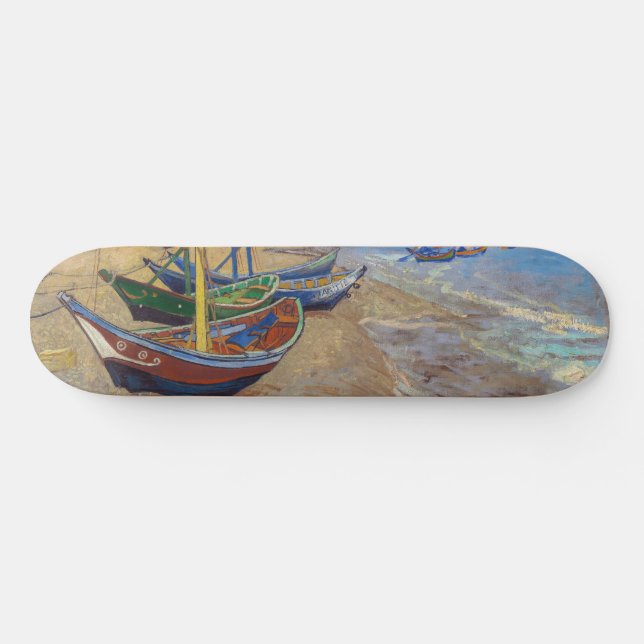 Skateboard Vincent van Gogh - Bateaux de pêche sur la plage (Horz)