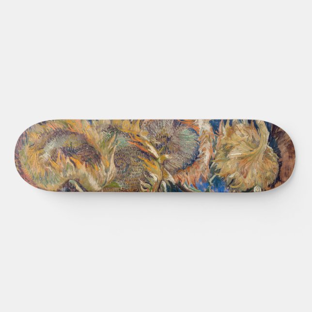 Skateboard Vincent van Gogh - Fleurs de soleil coupées en qua (Horz)
