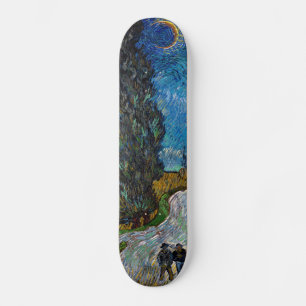Skateboard Vincent van Gogh - Route au cyprès et à l'étoile