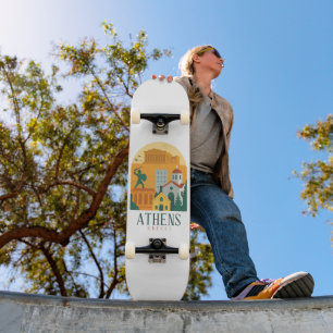 Skateboard Vintage Athènes Grèce Voyage - Parthenon