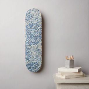 SKATEBOARD VINTAGE FLORAL BLEU