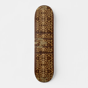 Skateboard Vintage Leather Tribal Giraffe Animal Print