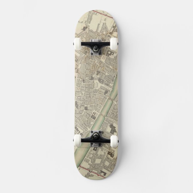 Skateboard Vintage Map of Florence Italy (Recto)