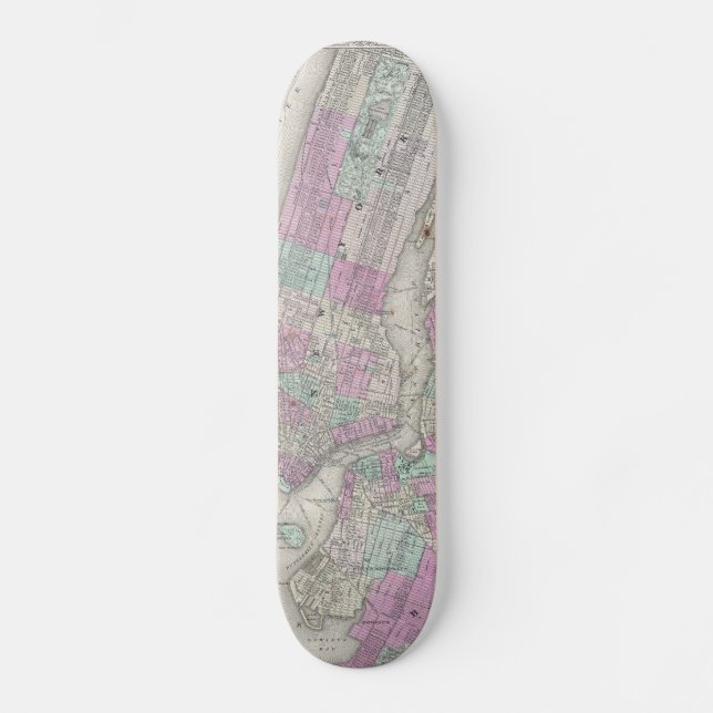 Skateboard Vintage Map of NYC and Brooklyn (Recto)