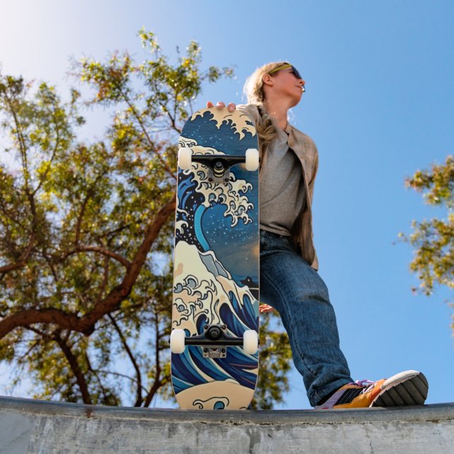 Skateboard vintage Wave - Retro Design Super (Extérieur 1)