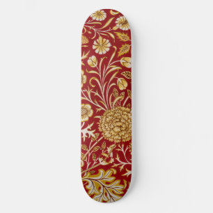 Skateboard Vintage William Morris Cherwell Fleur rouge Art