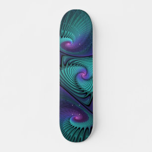 Skateboard Violet rencontre Turquoise moderne art fractal abs