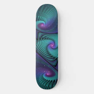 Skateboard Violet rencontre Turquoise moderne art fractal abs
