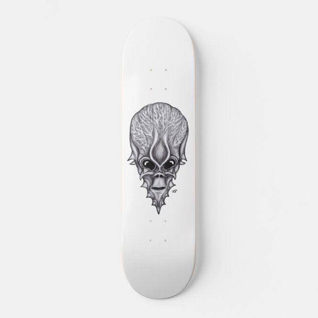 Skateboard Visage Alien, Reconstruction faciale du crâne afri (Recto)