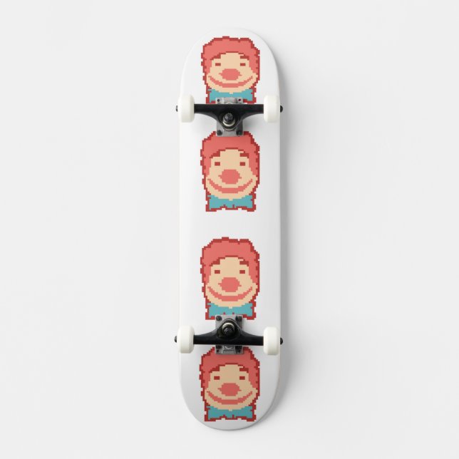 Skateboard Visage de clown pixelisé mignon  (Recto)