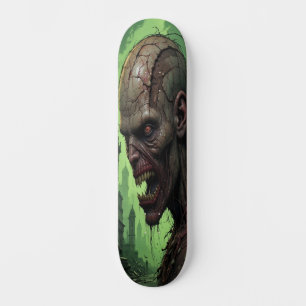 Skateboard Visage de Zombie en Putréfaction - Horreur