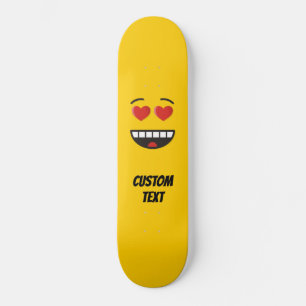 Skateboard Visage souriant aux yeux en forme de coeur