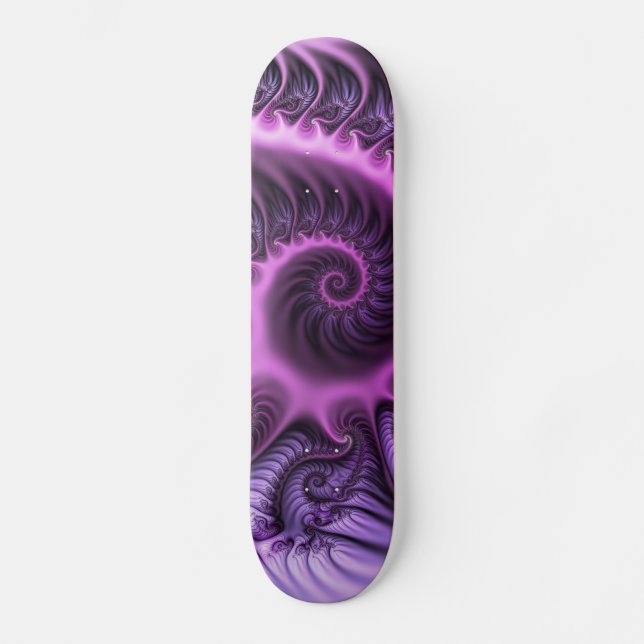 Skateboard Vivid Cool Abstrait rose violet Fractal Art Spiral (Recto)