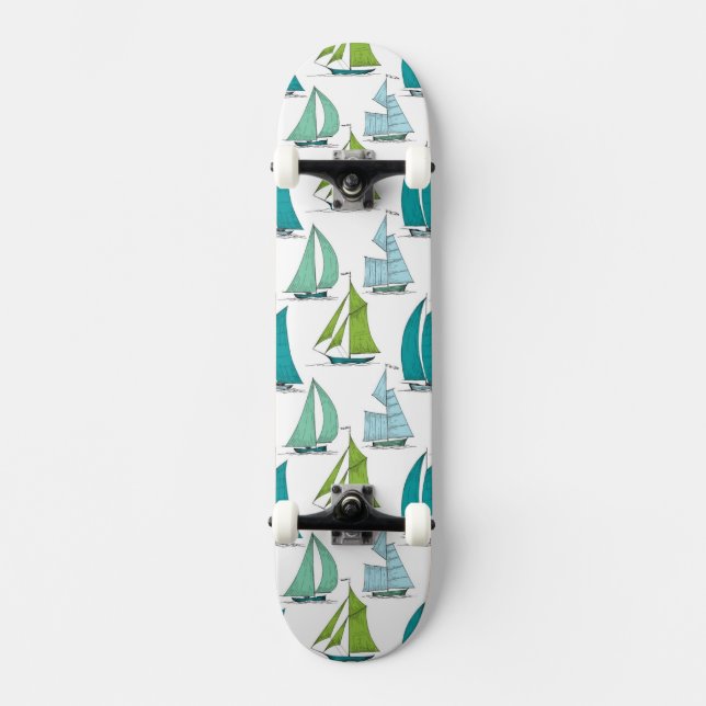 Skateboard Voiliers sur le motif de l'eau (Recto)