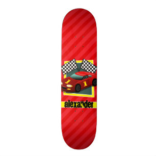 Skateboard Voiture Red Race; Scarlet Red Strips