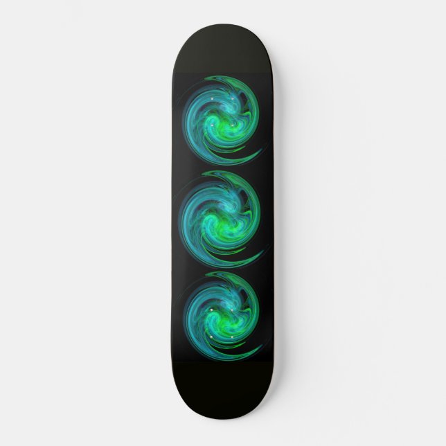Skateboard VORTEX LÉGER, bleu noir vert (Recto)