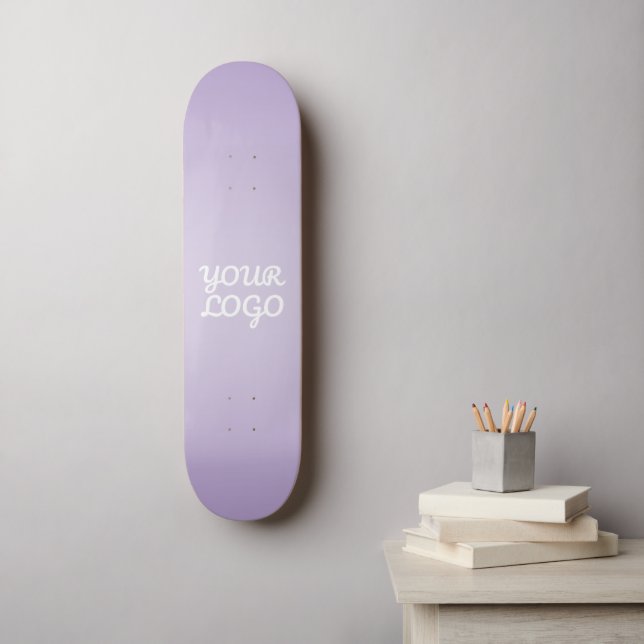 Skateboard Votre logo & Moderne Simple Ombre | Lavande (Art mural)