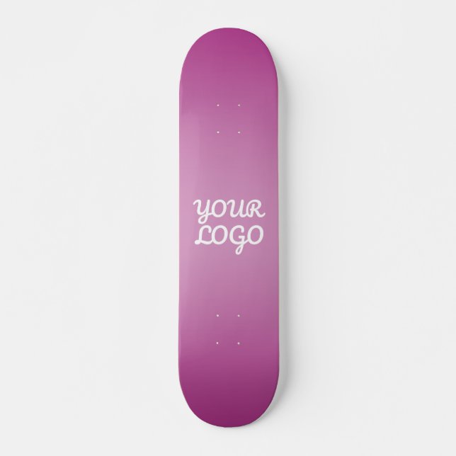 Skateboard Votre logo & Moderne Simple Ombre | Violet (Devant)