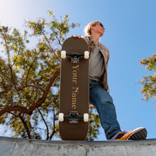 Skateboard Votre nom Personnalisez Brown (Extérieur 1)